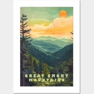 Great Smoky Mountains national park travel poster Posters and Art